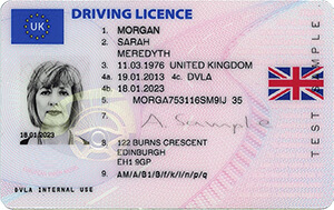 Driving licence front